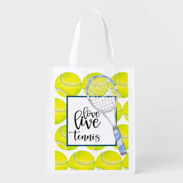 Tennis  love live for tennis player grocery bag (Front)