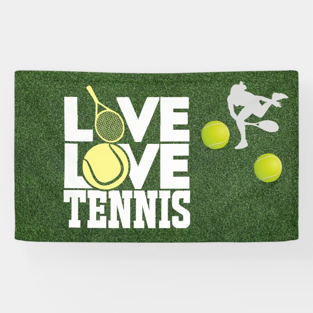 Tennis Love Love tennis on green grass Banner (Horizontal)