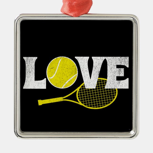 Tennis Love Metal Ornament (Front)