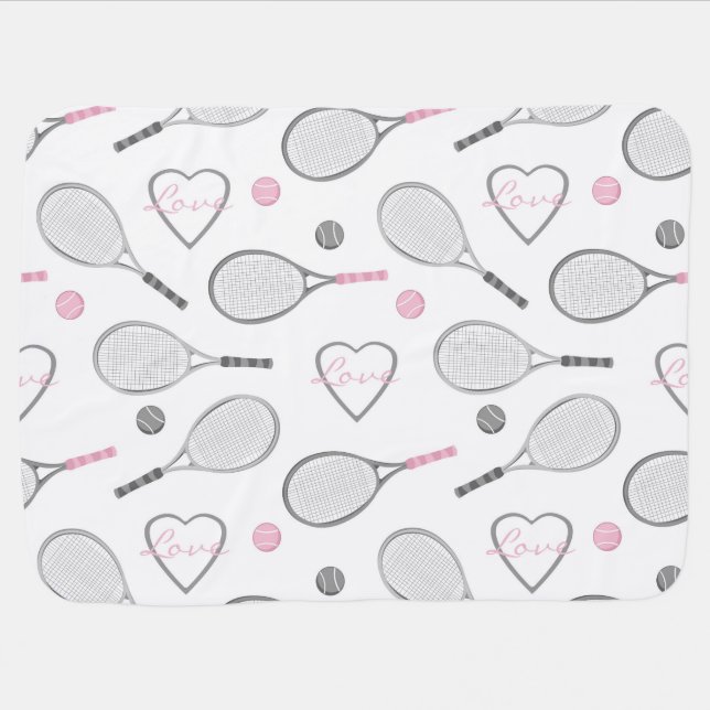 Tennis Love Pattern Swaddle Blanket (Horizontal)