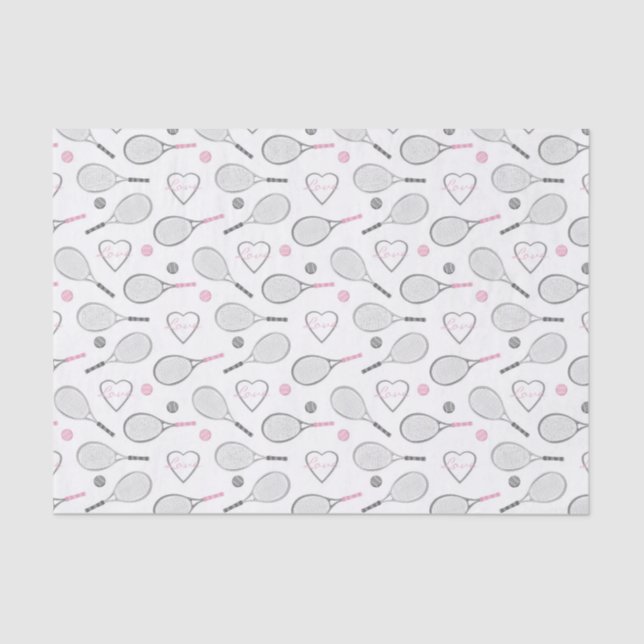 Tennis Love Pattern Tissue Paper (Front)