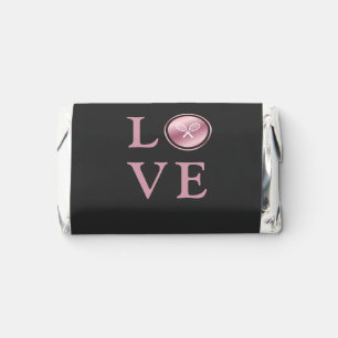 Tennis Love Pink Rose Gold Typography Cute Rackets Hershey's Miniatures