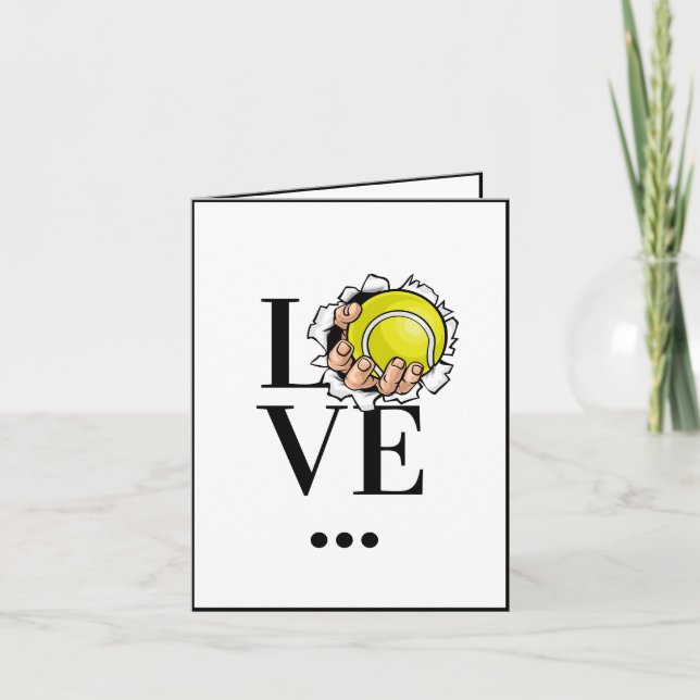 Tennis Love Player Coach Sports Themed Athletic Holiday Card (Front)