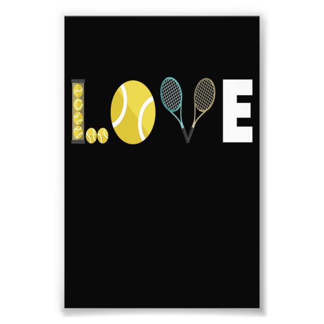 Tennis Love Racket Ball Photo Print (Front)