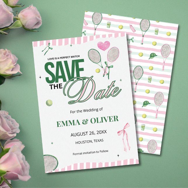 Tennis Love Save the Date Wedding Invitation  (Creator Uploaded)