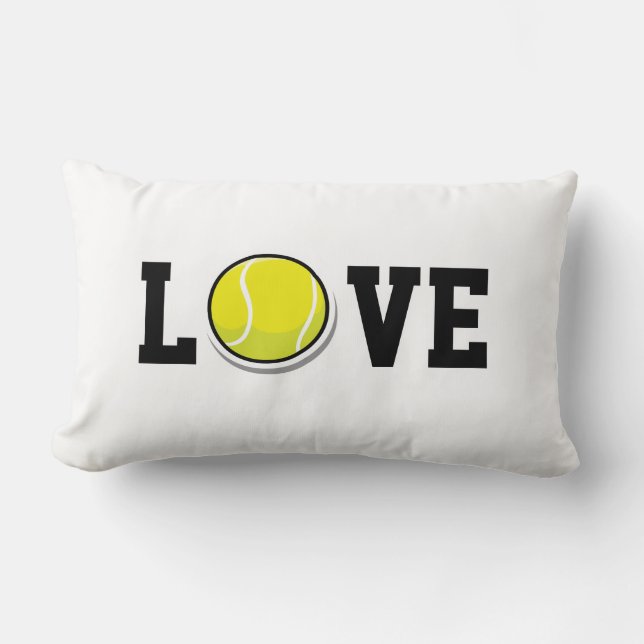 Tennis LOVE Sports Balls Fun Lumbar Pillow (Front)