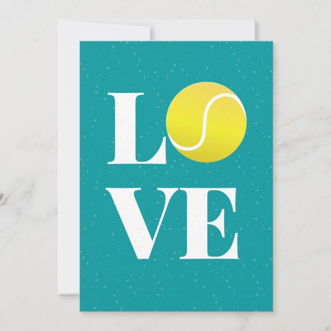 Tennis Love Valentine's Day Sport Themed Athletic Holiday Card (Front)