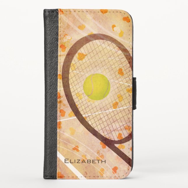"Tennis Love" women's tennis iPhone Wallet Case (Front)