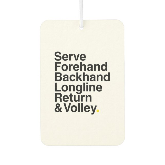 Tennis lover air freshener (Front)