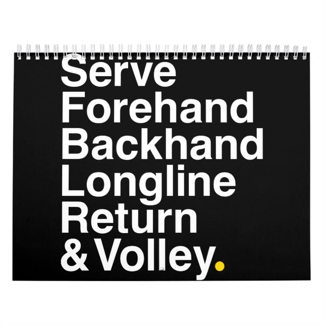 Tennis  lover calendar (Cover)