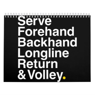 Tennis  lover calendar