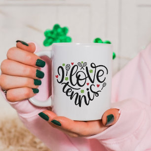 Tennis Lover I Love Tennis Heart Coffee Mug