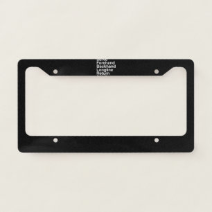 Tennis lover license plate frame