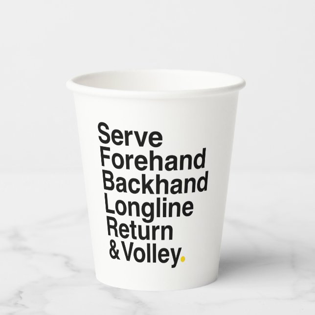 Tennis lover paper cups (Front)