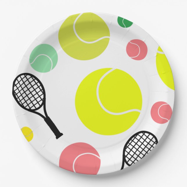 Tennis Lover Paper Plates (Front)