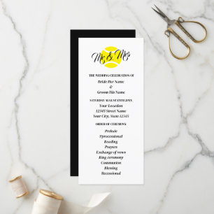 Tennis lovers wedding ceremony program