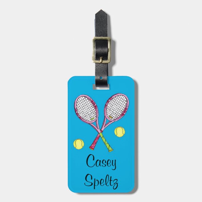 Tennis Luggage Tag (Front Vertical)