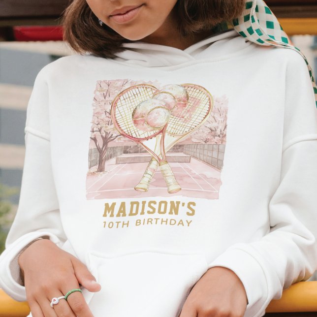 Tennis Luxury Girl Birthday Personalized Hoodie (Creator Uploaded)
