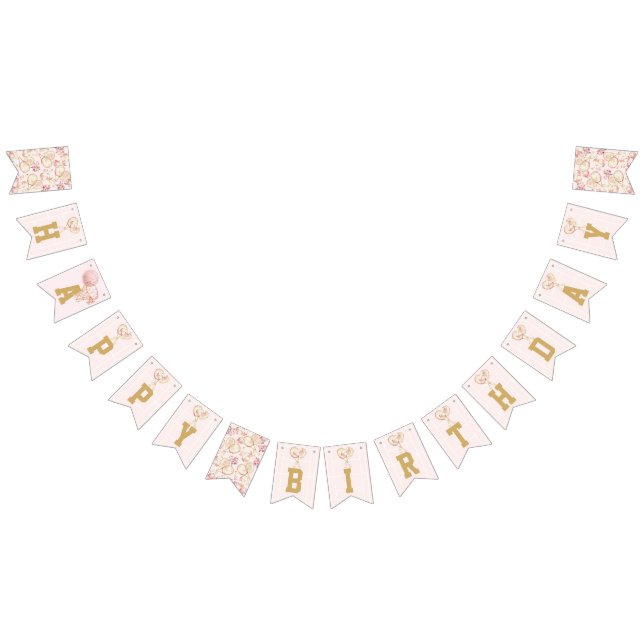 Tennis Luxury Girl Happy Birthday Bunting Flags (All)