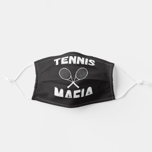 Tennis Mafia Black and White Crossed Rackets Funny Adult Cloth Face Mask