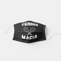 Tennis Mafia Black and White Crossed Rackets Funny Cloth Face Mask