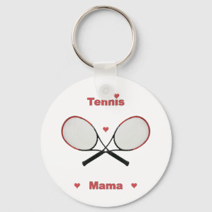Tennis Mama Hearts Keychain