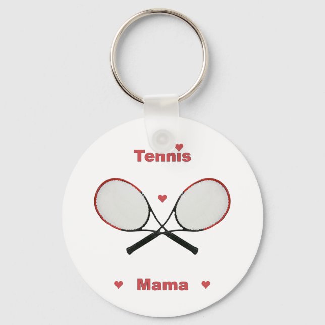 Tennis Mama Hearts Keychain (Front)