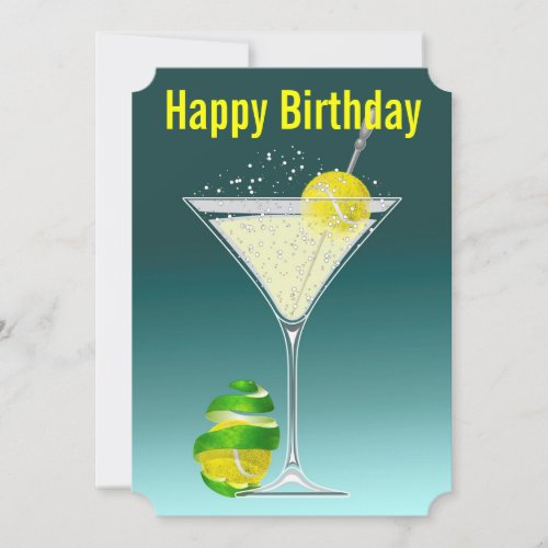 Tennis Martini Birthday party invitation