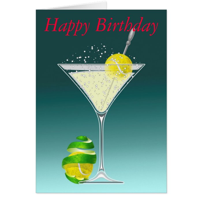 Tennis Martini, Happy Birthday Cards