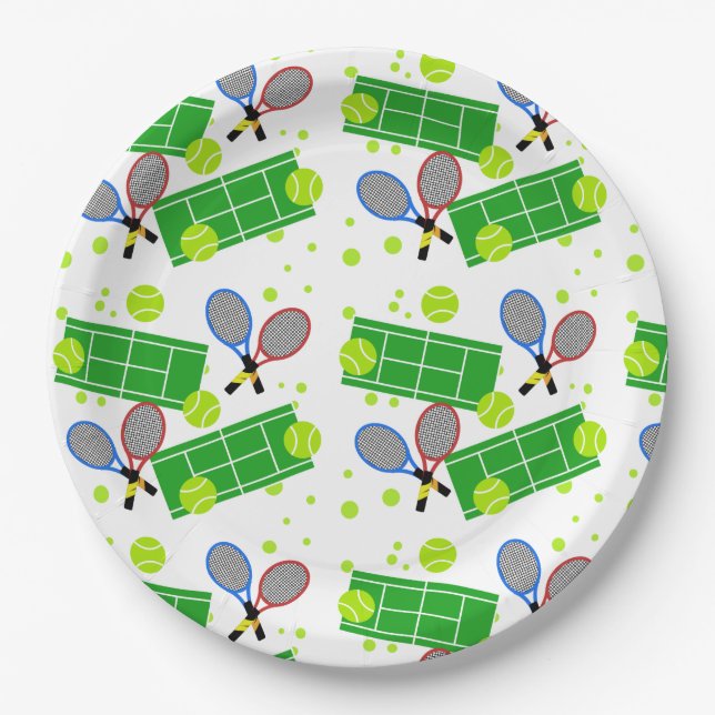 Tennis Match Paper Plates (Front)