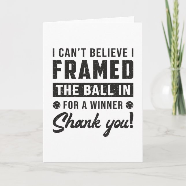 Tennis Match Racket Player Court Funny Gift Idea Card (Front)
