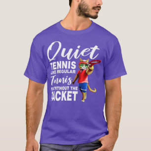 Tennis Match Racket Player Court Sports Funny Cat  T-Shirt