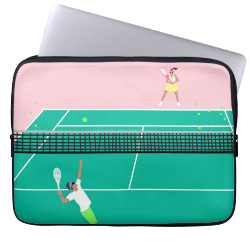 Tennis Match | Tennis Court Abstract Illustration  Laptop Sleeve