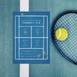 Tennis Match Watch Party Tennis Birthday Party Invitation<br><div class="desc">Customize for your event; original tennis court illustration in blue</div>