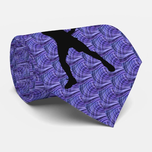 TENNIS MED. BLUE UNIQUE NECK TIE (Rolled)