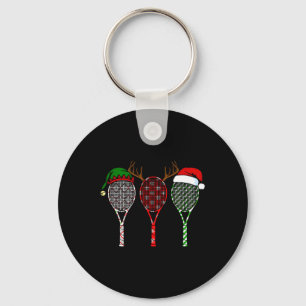 Tennis Merry Chistmas 3 Tennis Racket Christmas Keychain