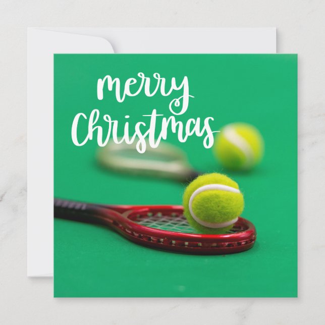 Tennis Merry Christmas Card (Front)