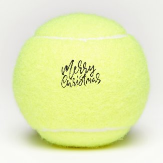Tennis Merry Christmas with Santa Claus on the top Tennis Balls