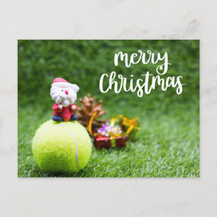Tennis Merry Christmas with Santa Claus Postcard