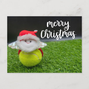Tennis Merry Christmas with Santa Claus Postcard