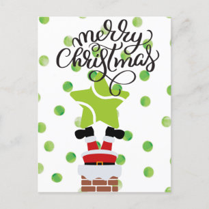 Tennis Merry Christmas with Santa Claus Postcard