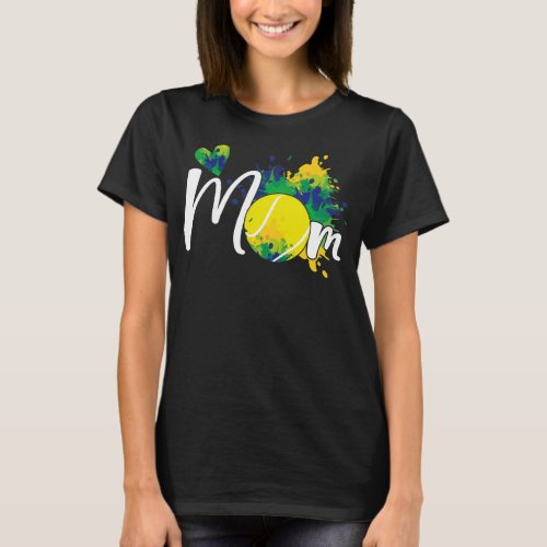 Tennis Mom Ball Heart Love You Mom Mothers Day  T_Shirt
