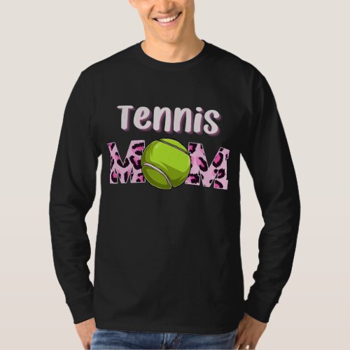 Tennis Mom Mama Pink Leopard Cheetah Print Women T_Shirt