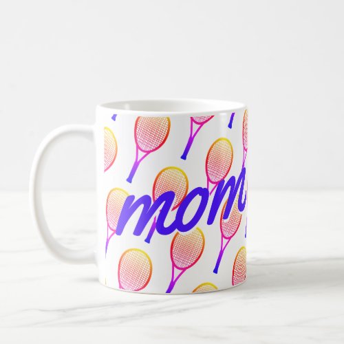 Tennis Mom Mothers Day Bright Pink Purple Coffee Mug