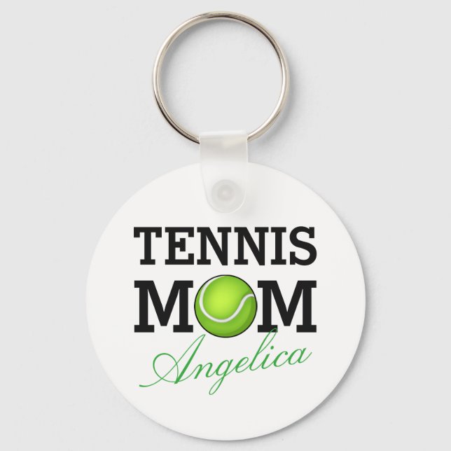 Tennis Mom Personalized Name Keychain (Front)