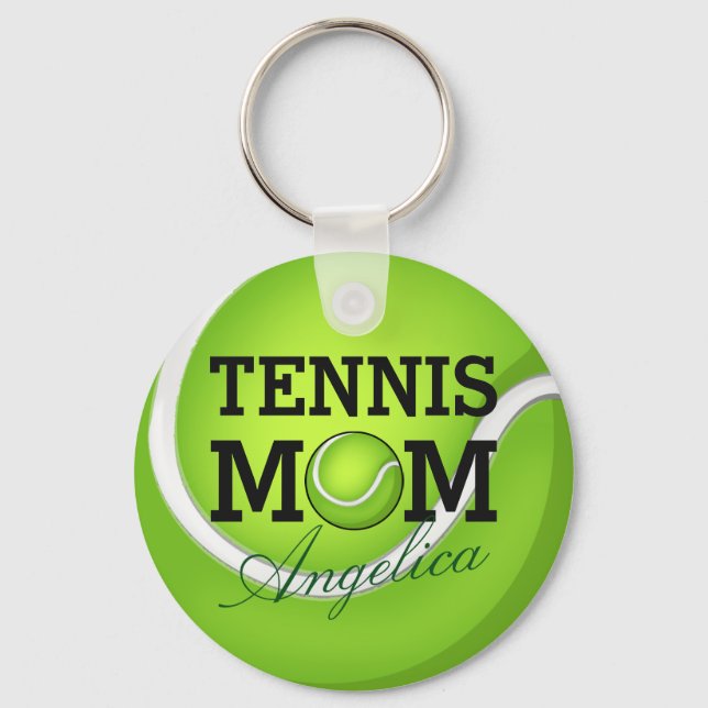 Tennis Mom Personalized Name Keychain (Front)