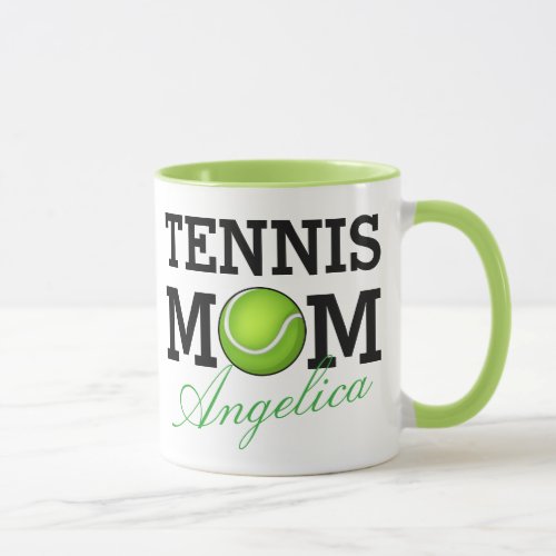 Tennis Mom Personalized Name Mug