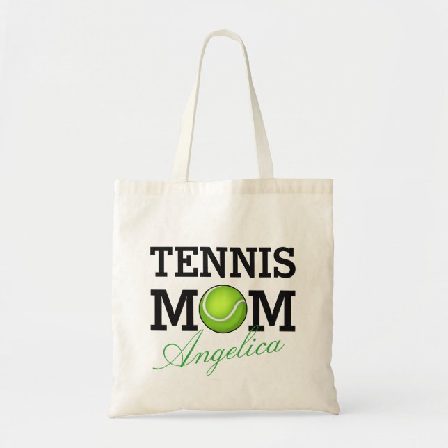 Tennis Mom Personalized Name Tote Bag (Front)