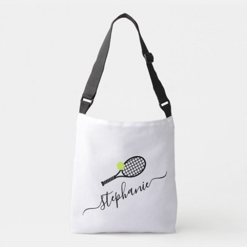 Tennis Monogram Black White Womens Sports Crossbody Bag