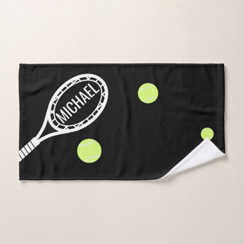 Tennis Monogram in Racket Personalized Sport Hand Towel